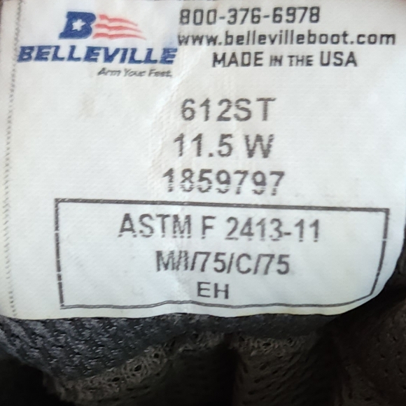 Belleville 612 ST / Hot Weather Steel Toe Boot Men's Size 11.5 - Picture 3 of 8